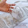 Large Bust-slimming French Bra for Women with Soft Underwire Ultra-thin Lace and Crystal Cups