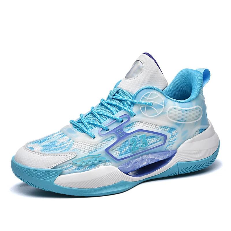 

Повседневная амортизирующая подошва с дышащей сеткой, светящаяся версия, баскетбольная обувь, молодежная мода, прочные кроссовки с противоскользящей поверхностью 40