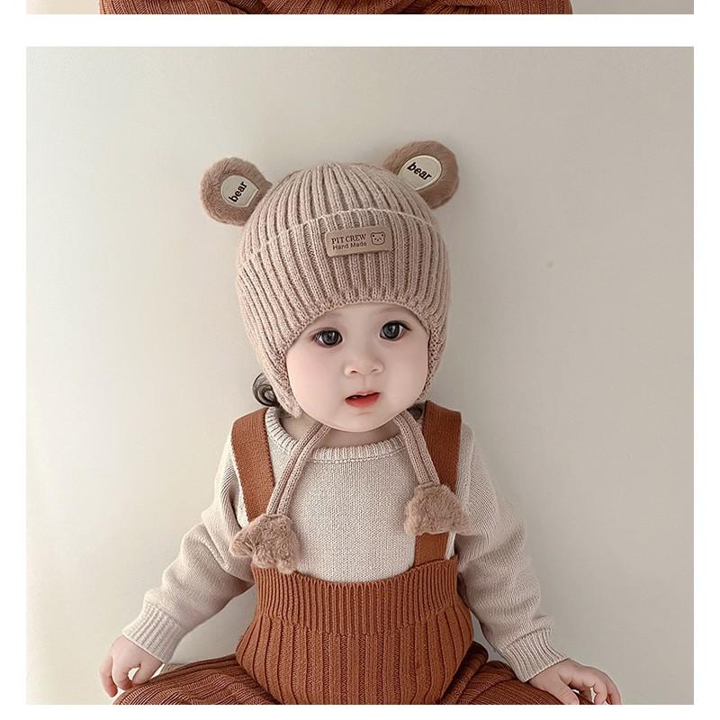 Gorro de Punto para Bebé Niños Pequeños Cálido Protección para Orejas Gorro de Invierno Gorro de Algodón Niños Niñas 6-36 Meses