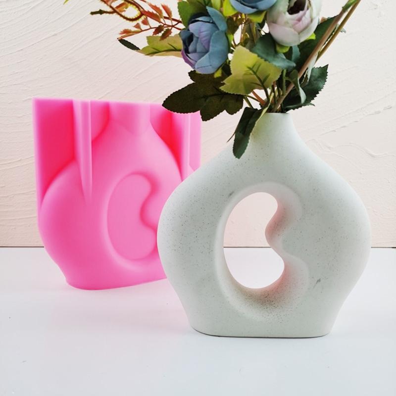 Silicone Flower Vase Resin Molds Arch-Round Vase Molds for Storage Bottle Candle Holder Epoxy Resin Casting Mold DIY Art