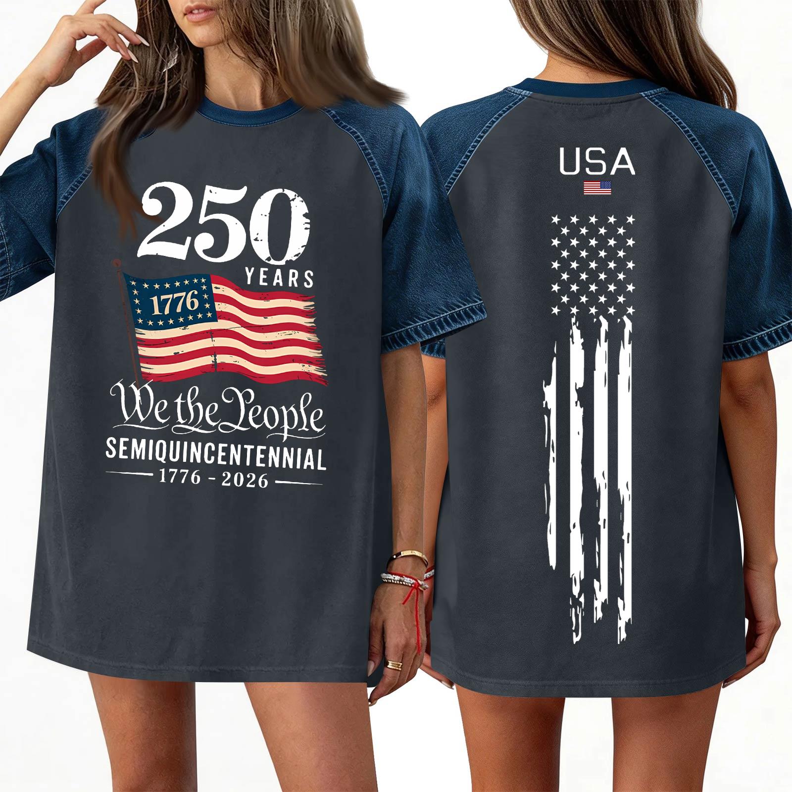 

Women s Denim Patchwork Top, Casual Short-sleeved Comfortable T-shirt, Fashionable For Spring And Summer. M