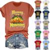 Women's Halloween Print Short Sleeve T-Shirt Casual Neck Tee Top