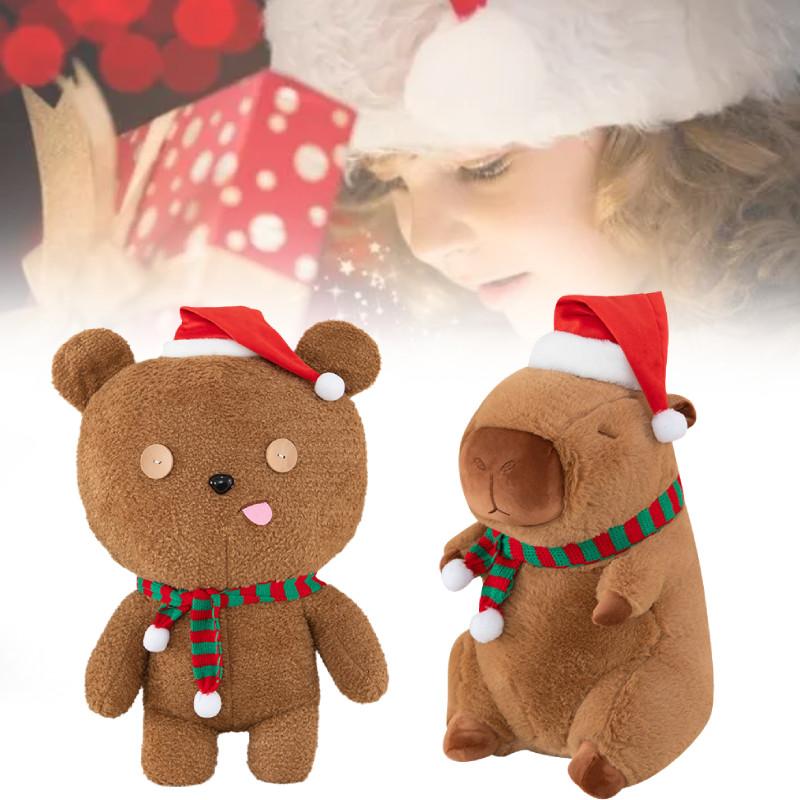 Entzückendes Weihnachtskaripybara Plüschtier Für Kinder Niedliche Weiche Tierpuppe Geschenk