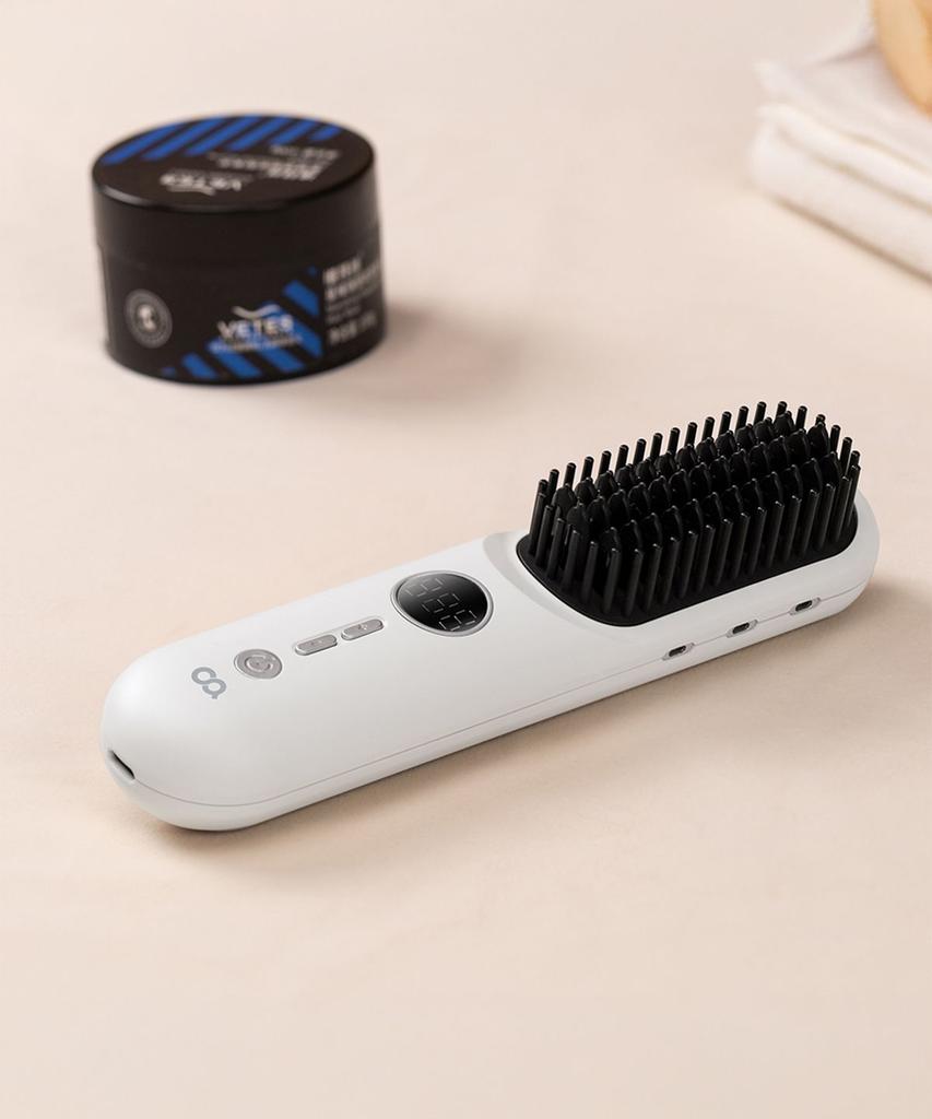 Volume Up Cordless Comb Hair Straightener Ceramic Heating Brush Straightener