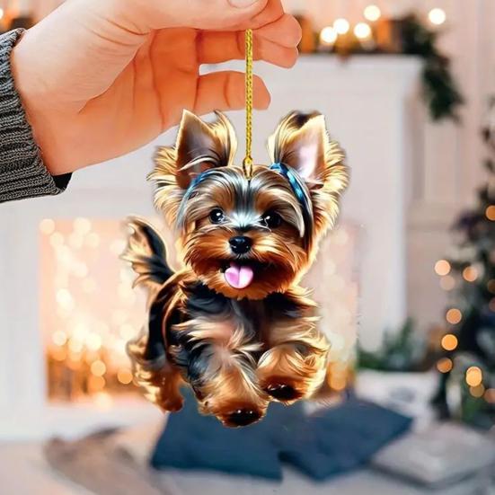 Car Rearview Mirror Charm Cute Puppy Themed Charm Acrylic Hanging Decoration for Car Mirror Bag Home Festive