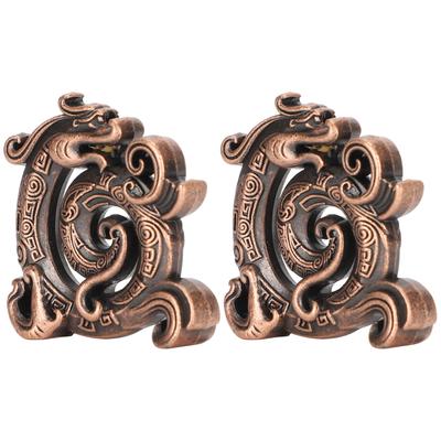 2Pcs Incense Holder for Sticks Sandalwood Burner Alloy Meditation Yoga DragonShaped Ornaments(Red )