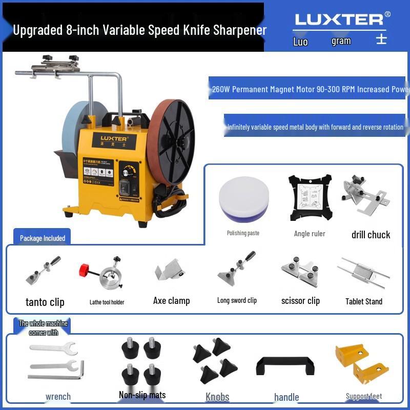 LUXTER Variable Speed Electric Knife Sharpener with Water-Cooled Grinding Wheel