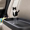 Cat Spring Car Rocking Black White Cat Figurine 2d Flat Acrylic Swaying Dashboard