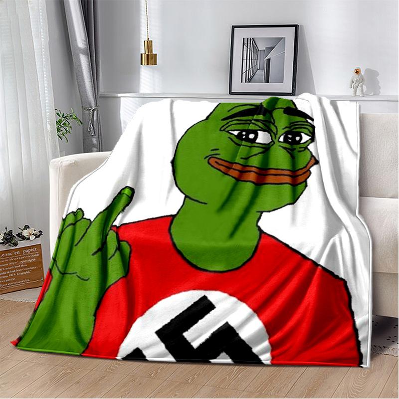 

3D Pepe The Frog Face Cartoon Blanket,Soft Throw Blanket for Home Bedroom Bed Sofa Picnic Travel Office Rest Cover Blanket Kids 30x40in