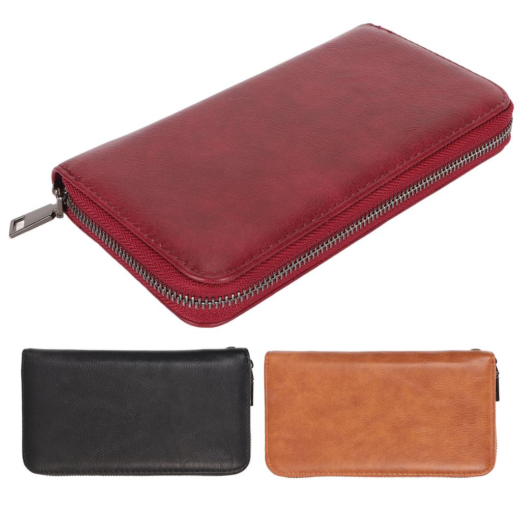 Credit Card Wallet 36 Card Slots Safe PU Leather Long  Case Purse with Hand Strap for ID Card 