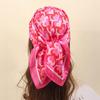 Luxury Silk Scarf 70*70cm Square Pink Heart Print Women Shawl Headband Small Hair Scarves Female Handkerchief Summer