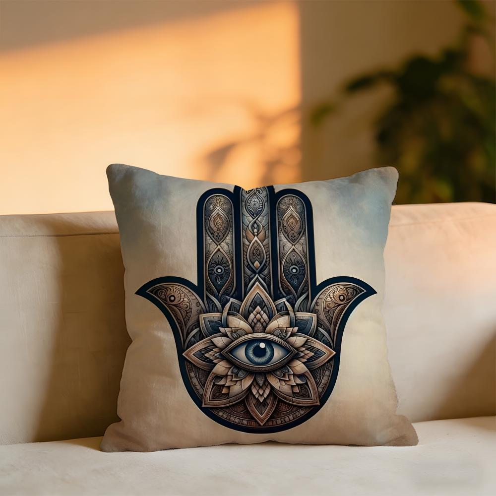 Hamsa Cushion Cover Cozy Velvet Throw PillowSoft Warm Cushion For Sofa  Bed