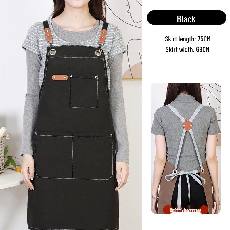 Waterproof & Oil-proof Canvas Kitchen Apron with Custom Logo