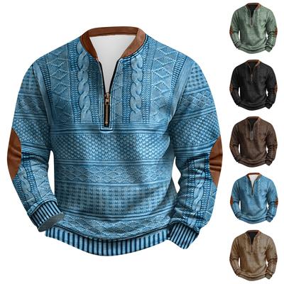 Men's Retro Casual Gradient Printed Sweatshirt