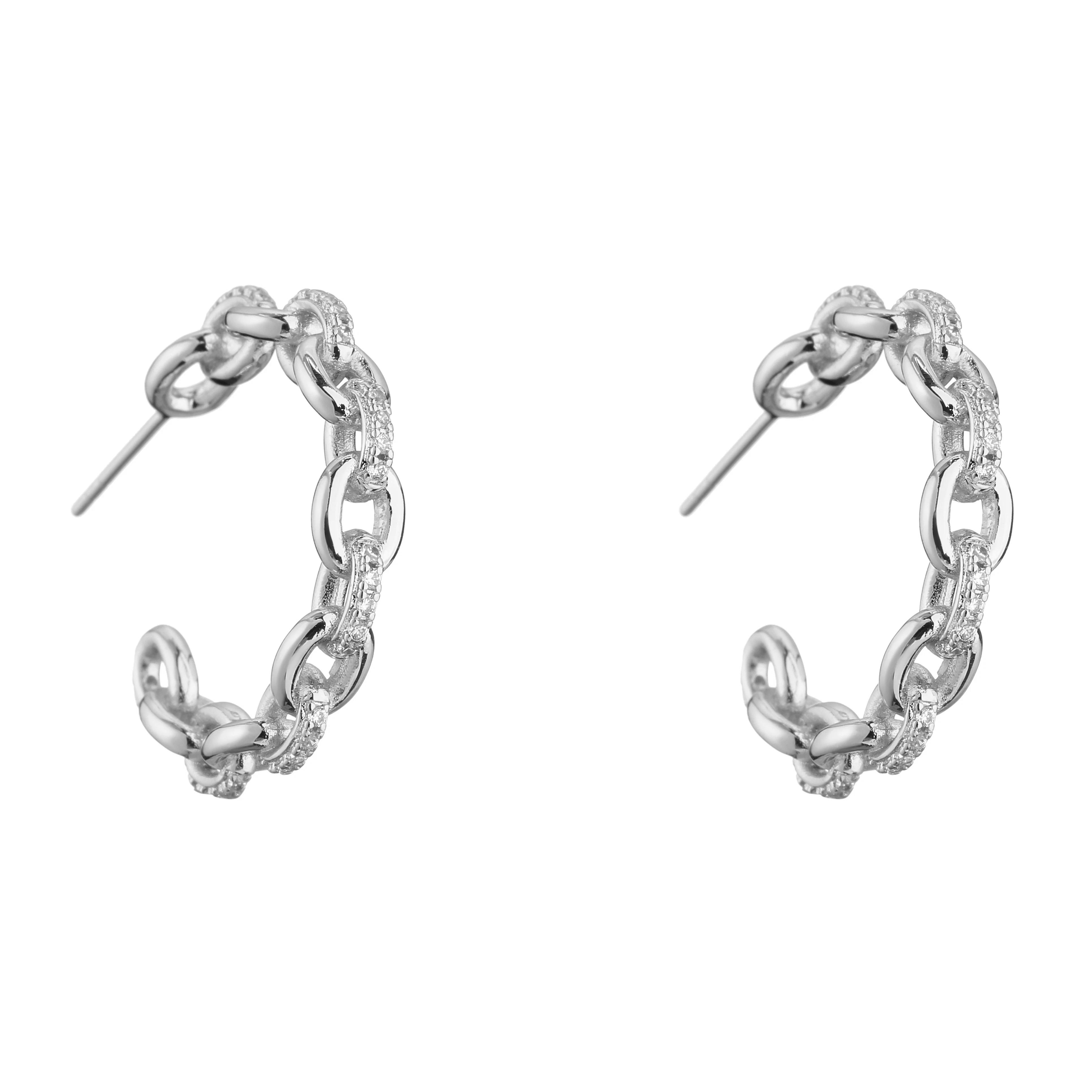 HECHENG,cz Zircon Sets,Link Chain Zircon Necklace Bracelet Earrings Trendy Zircon for Women Tarnish Free Gift