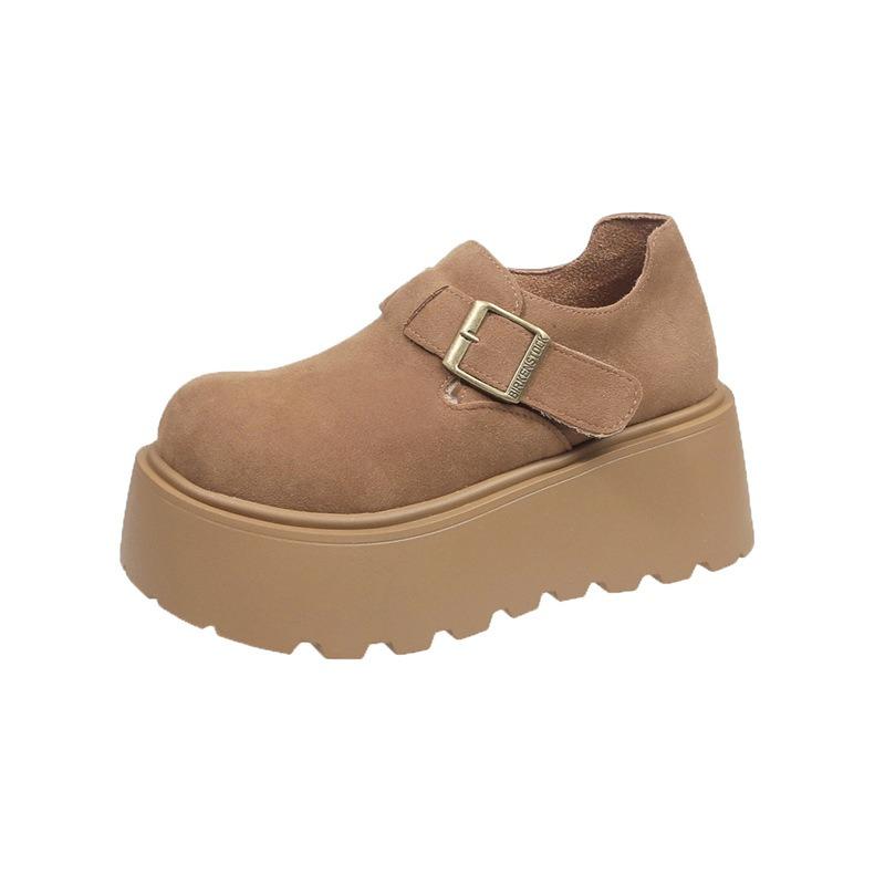 

Женские новые туфли на платформе с высоким темпераментом, женские модные и ленивые 40 верблюд