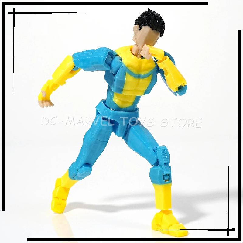 New  3d Printed Invincible Boy Light Blue Mark Stripe Mark Dummy13 T13 Multi-Jointed Shapeshift Action Figure Toys