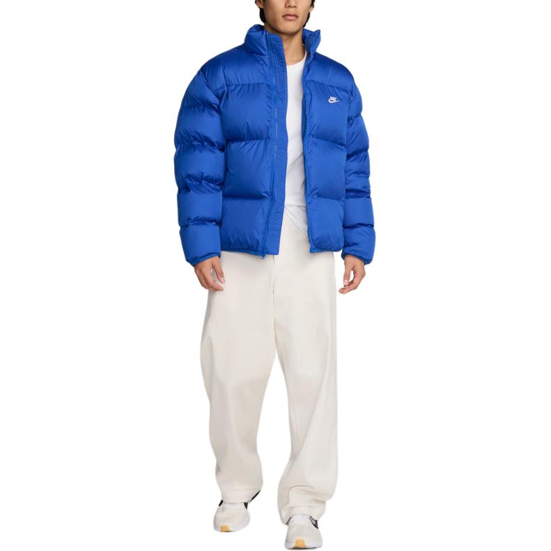 Nike Logo Embroidered Stand Collar Zipper Long Sleeve Loose Cotton Jacket Men Jackets Black FB7369-480