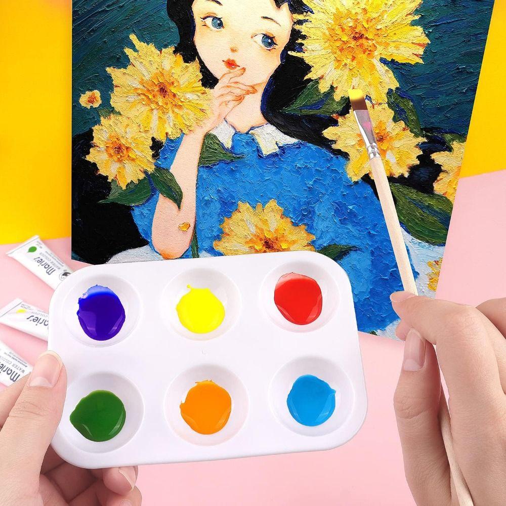 10PCS Plastic Painting Tray White Art Paint Tray Palette Watercolor Palette  Painting Hobbyists