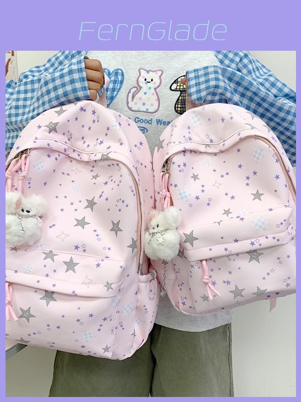 Forest Style Starry Backpack For School Students With Breathable Oxford Fabric