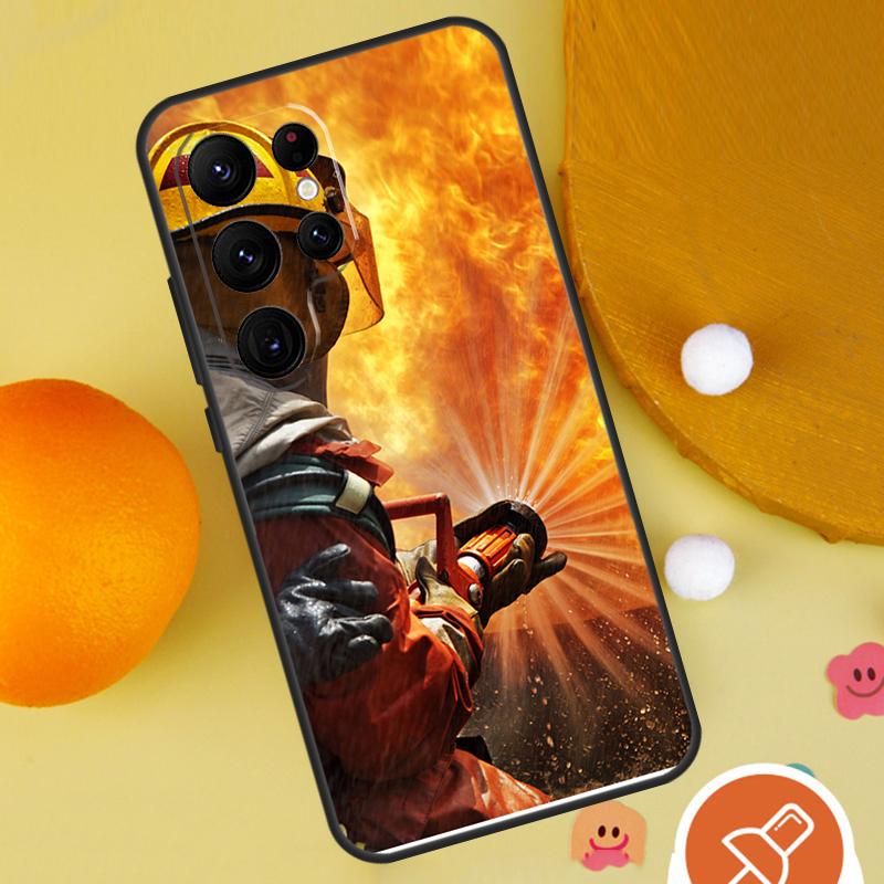 Firefighter Heroes Fireman Phone Case For Samsung Galaxy S25 Ultra S24 S22 S21 Ultra S9 S10 S20 Plus S23 FE Funda Cover