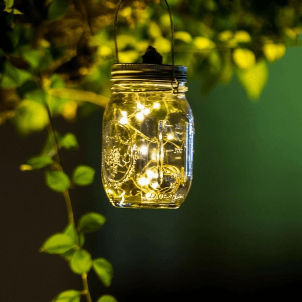 30LED Solar Fairy Lights Solar Charging Hanging Outdoor Lights Mason Jar Lid Lights  Porch Patio