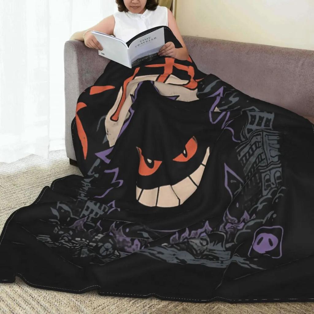 Gengar Kaiju Japan Style Blankets Flannel Throw Blankets Airplane Travel Portable Ultra-Soft Warm Bedsprea