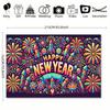 1 Piece, Happy New Year Fireworks Background Cloth, Durable, Suitable for Wedding Photo Props, Bedroom, Living Room