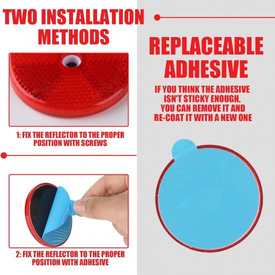 Kingdder 48 Pcs Front Reflector Round Reflector For Driveway Fence Gate Posts Trailers Safety Reflectors With Center Mounting Holes Automobiles Boats