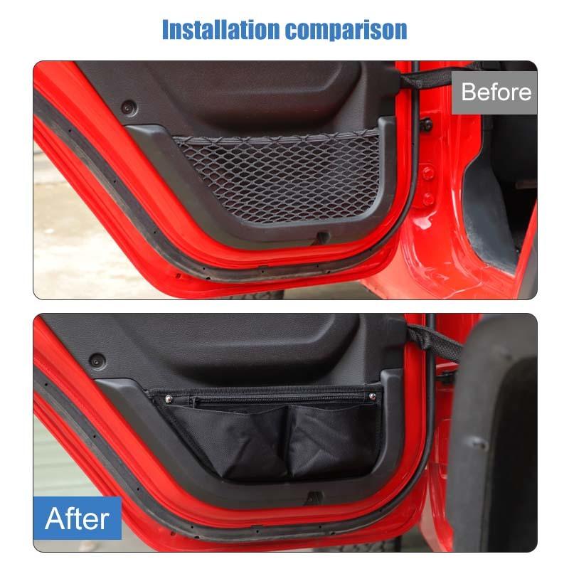 Netz-Aufbewahrungstasche für die hintere Tür Organizer Behälter für Jeep Wrangler JL Für JT Gladiator 2018 Up Verstauen Aufräumen Zubehör