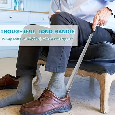 Long Handled Stainless Steel Comfortable Shoe Puller - Suitable for the Elderly and Those with Limited Mobility