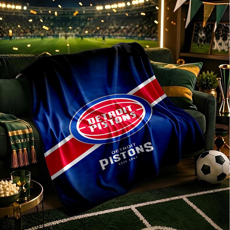 Detroit-Pistons Logo Blanket Lightweight Flannel Bedding Blanket Perfect for Travel, Camping, Living Rooms, Offices, Sofas, Fan Christmas Gift