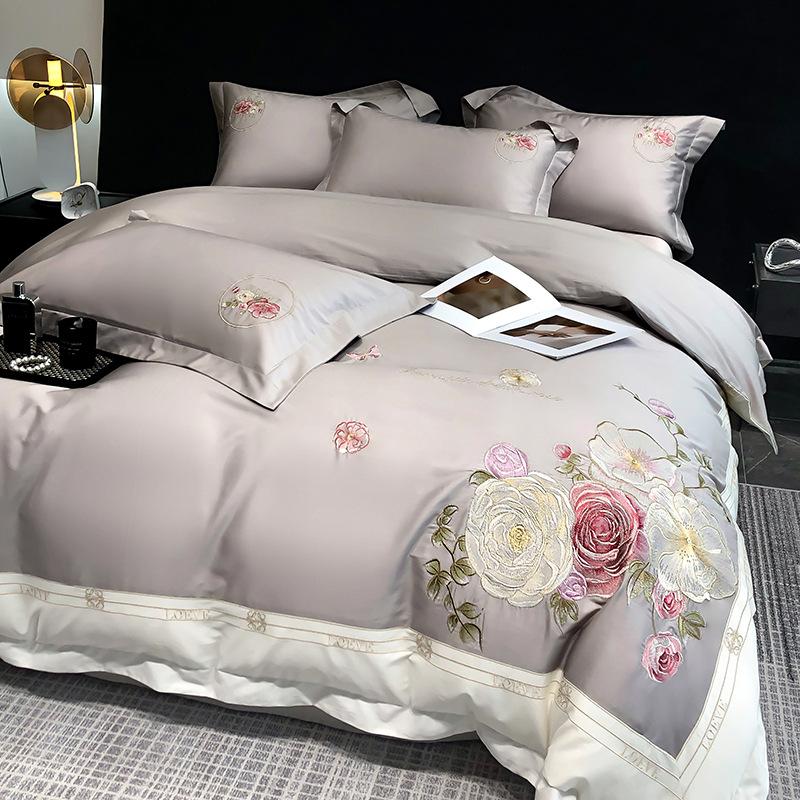 

Класс А Материнский и Младенческий Класс Высококачественный 180 Хлопок Длинноволокнистый 4шт Набор Хлопок Чистый Хлопок Вышитый Цветок Пододеяльник Матрас Спальный 1.8m Sheet 4pc quilt 2*2.3m