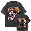 Wypłukane Vintage Film Zmierzch Miłośnik Książek Wampir Edward Cullen Koszulki Wilk Jacob Black Koszulka Koszulki Roberta Pattinsona