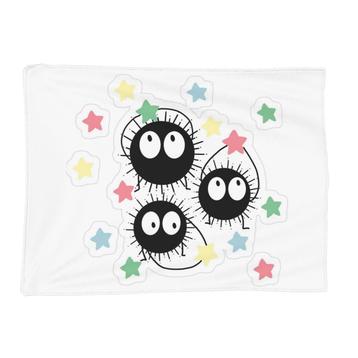 

Dust Soot Sprites Balls Black Blanket Soft Warm Flannel Throw Blanket Bedspread for Bed Living room Picnic Travel Home Sofa 80x120cm