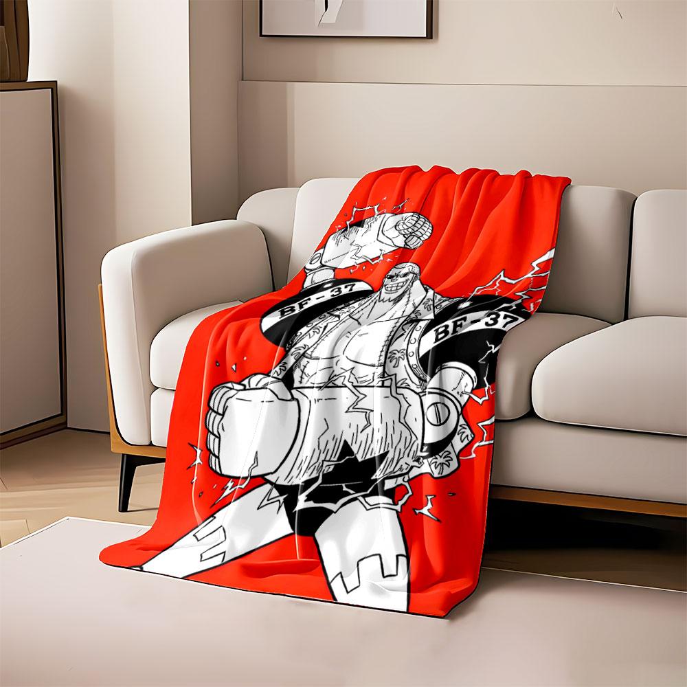 

A bold robotic figure with BF-37 arms, electric effects, and red background. for all seasons blanket lunch break throw gift 80cm x 120cm