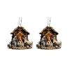 Set Of 2 Nativity Scene Pendant Acrylic Hanging Ornamentation 0.4cm Thickness For Living Room Bedroom Decoration