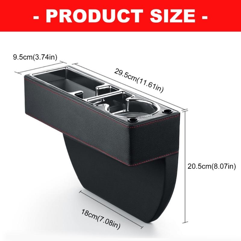 Universal Leather Vehicle Storage Solution For Driver Seat Area Works In Most Cars Stores Phone Sunglasses And Cup