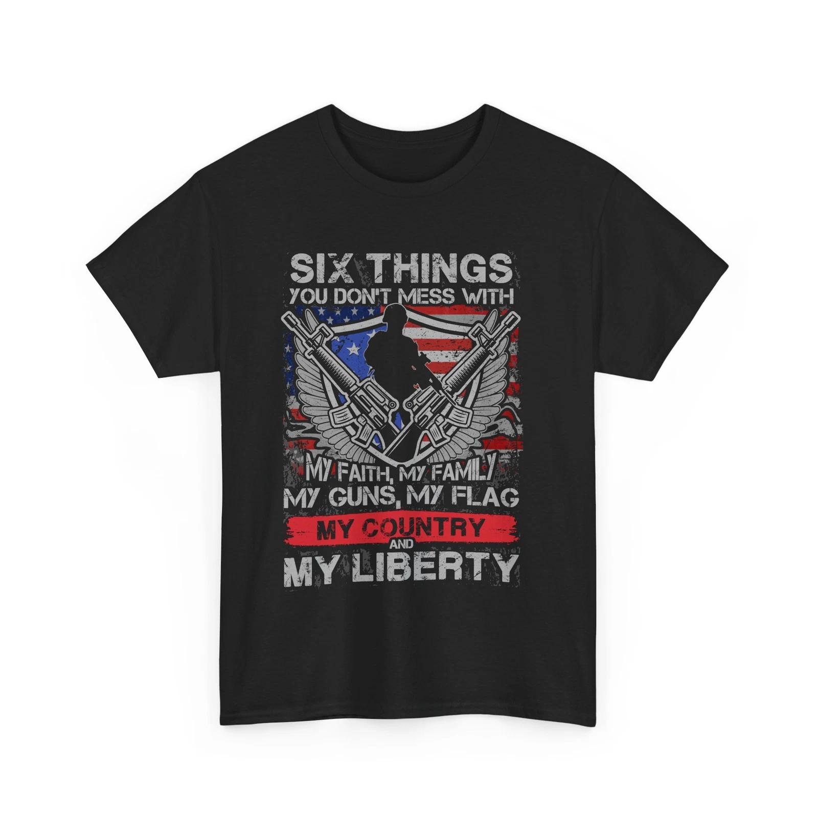 

Pro 2A Gun T-Shirt | Firearms Enthusiast Tee | Six Things You Dont Mess Shirt M