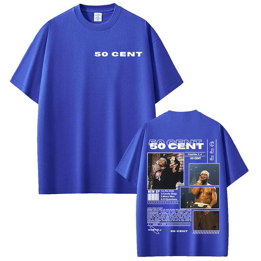 Rapper 50 Cent Tour 2025 Album Graphic T Shirts Mens Clothing Hip Hop Rock Short Sleeve Tshirt Fashion Oversized Cotton T Shirt