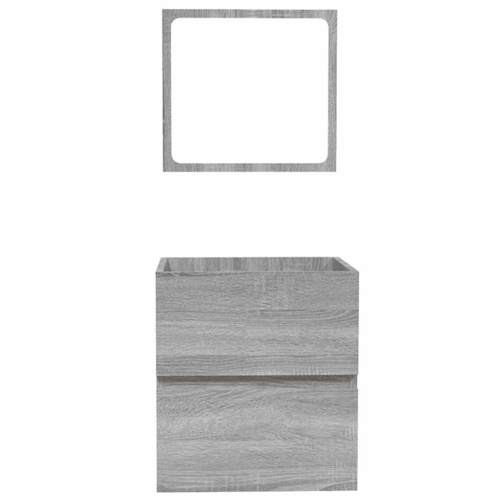 Bathroom Cabinet with Mirror Grey Sonoma Particleboard