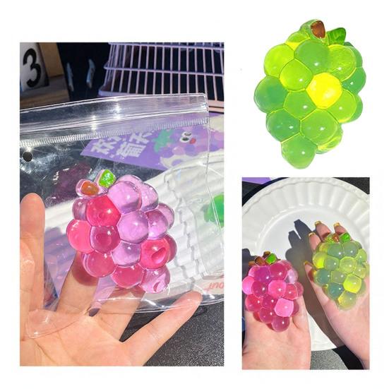 Grape Slow-Rising Squeeze Toy Soft TPR Fidget for Stress Relief Realistic Fruit-Shaped Decompression Gadget for Kids Adults