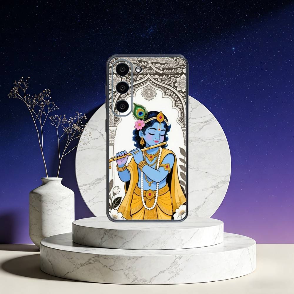 Indian God Lord Krishna Phone Case For Samsung Galaxy A73,A72,A71,A70,A53,A52,A51,Others Soft Black Cover