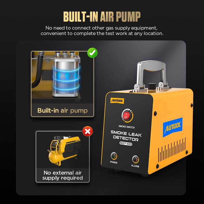 AUTOOL SDT100 Car Smoke Leak Detector EVAP Pipe Smoking Generator Pipe Leakage Analyzer Tester for 12V Vehicle,Motorcycles,Truck
