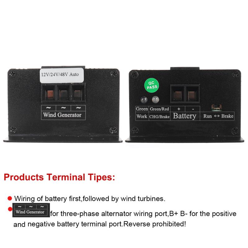 12V/24V/48V High Efficiency IP50 Waterproof Wind Turbines Generator Charge Controller Regulator Outdoor Wind Generator