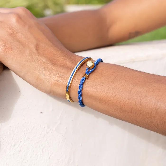 (Women's) Maya Lu 4 Bracelet - Royal Blue x Gold