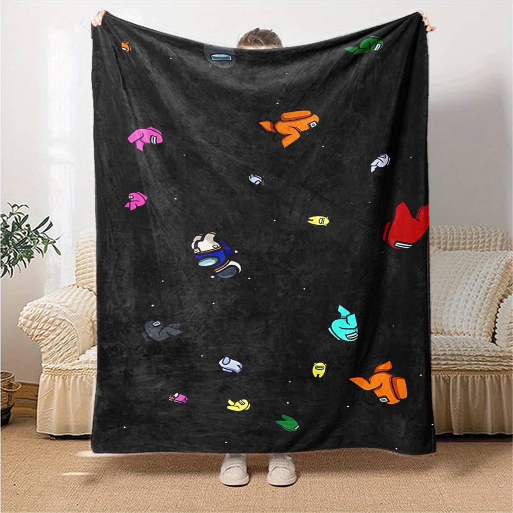 1pc Blanket - Among Us Print Design,Lightweight Blanket for Sofa,Bed- Soft &Warm,Gift for All Seasons
