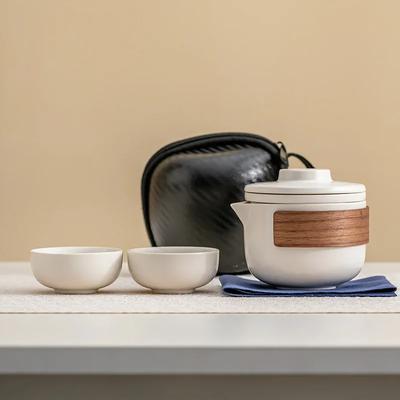 Teacup Set Travel Set Ceramic Outdoor Camping One Teapot and Two Cups of Gifts