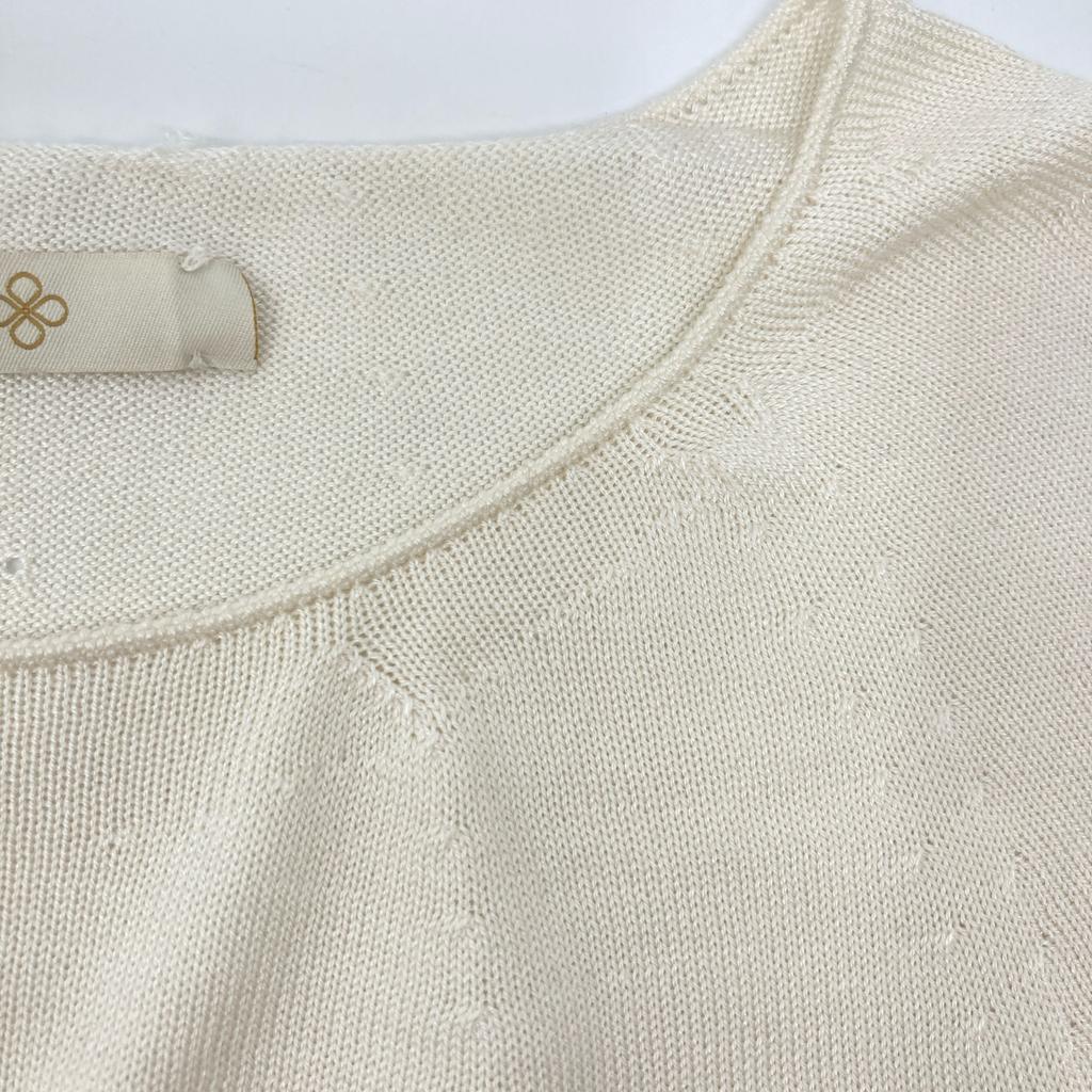 TOYOBOSHI AZUMI 13IT-MS0002 MAYUCA 100% Silk Knit Top Tops 2 IvoryUsed