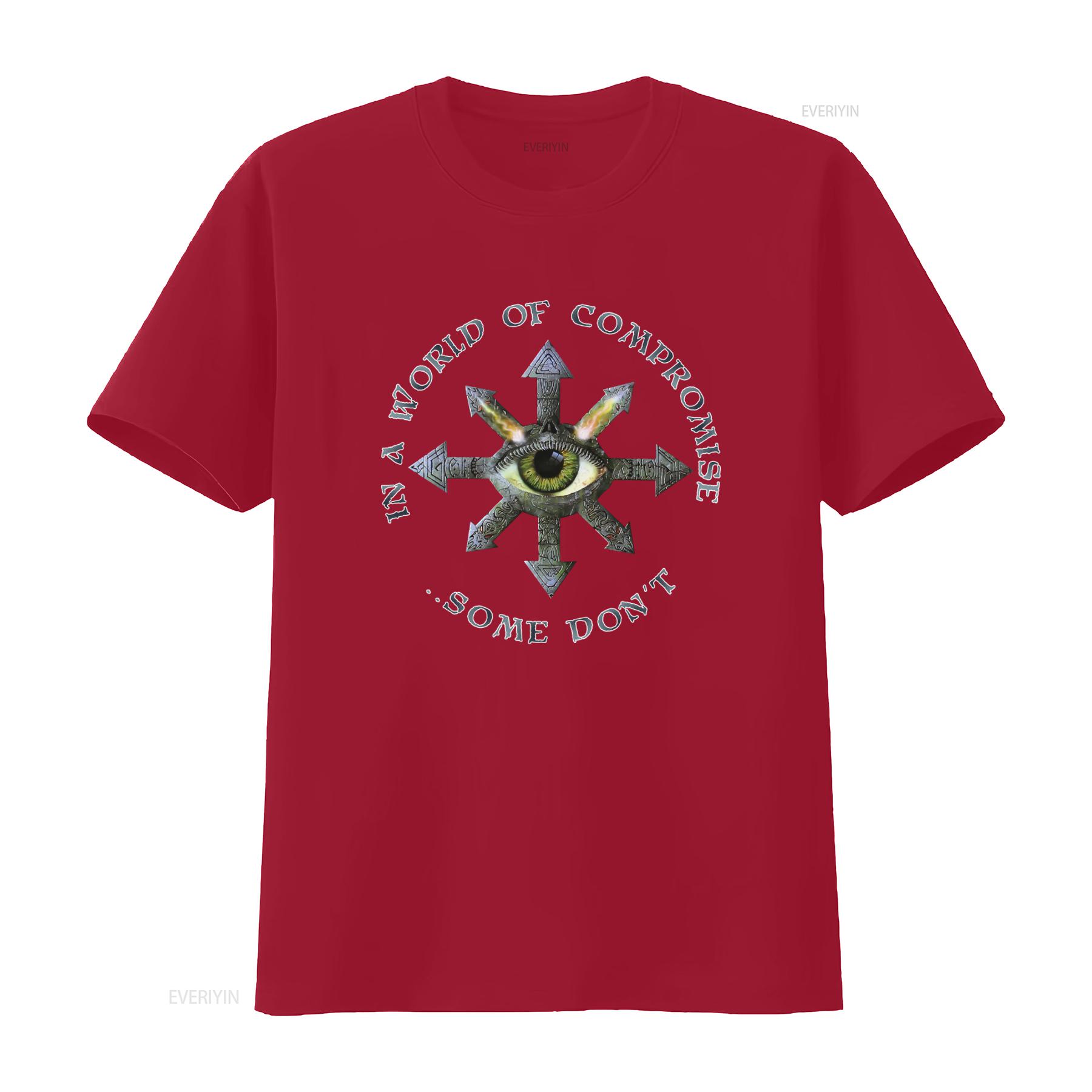 

Mens Gothic Eye Symbol T Shirt In A World Of Compromise Some Dont Print vintage Washed fashion Casual Breathable homme S